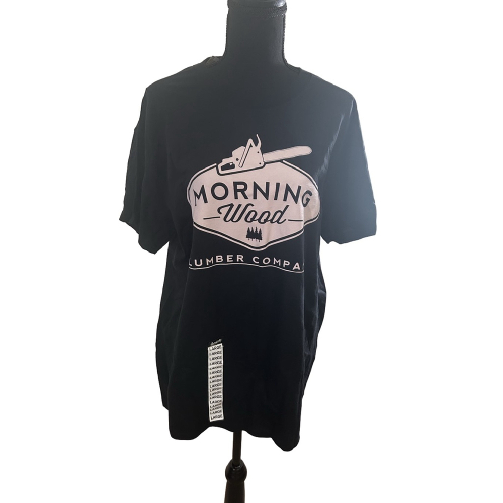 NWT Men's Spencer's T-shirt Size L Black Morning Wood Lumber Company